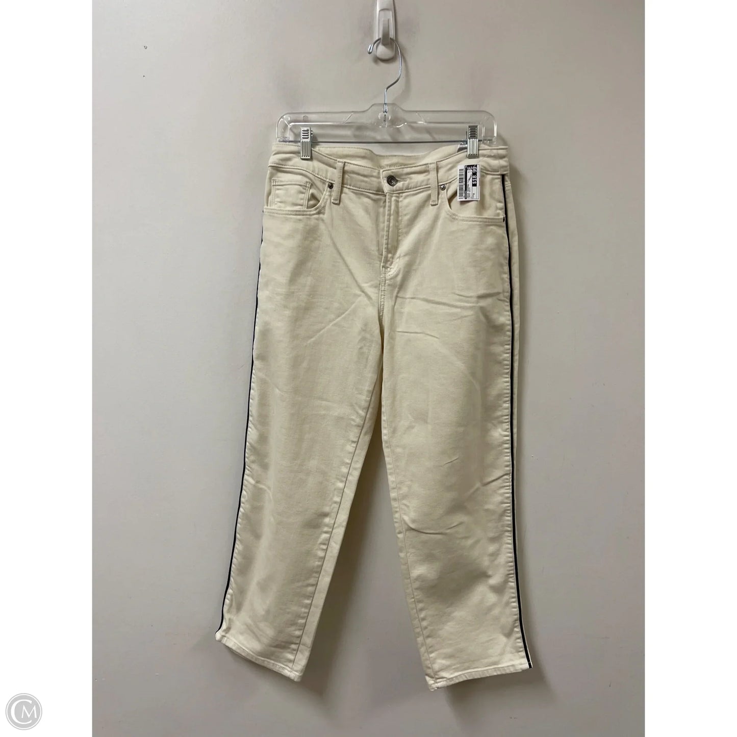 Jeans Cropped By Chicos In Cream Denim, Size: 6