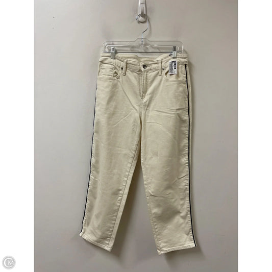 Jeans Cropped By Chicos In Cream Denim, Size: 6
