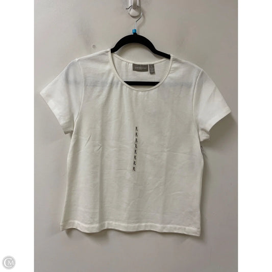 Top Short Sleeve By Croft And Barrow In White, Size: Lp