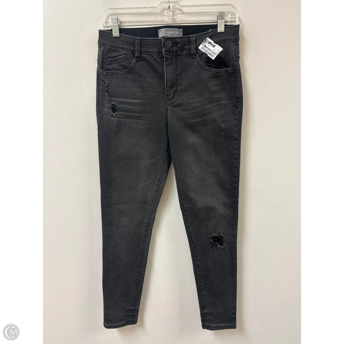 Jeans Skinny By Wit & Wisdom In Grey Denim, Size: 4