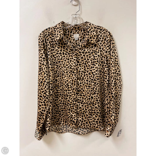 Blouse Long Sleeve By A New Day In Animal Print, Size: M