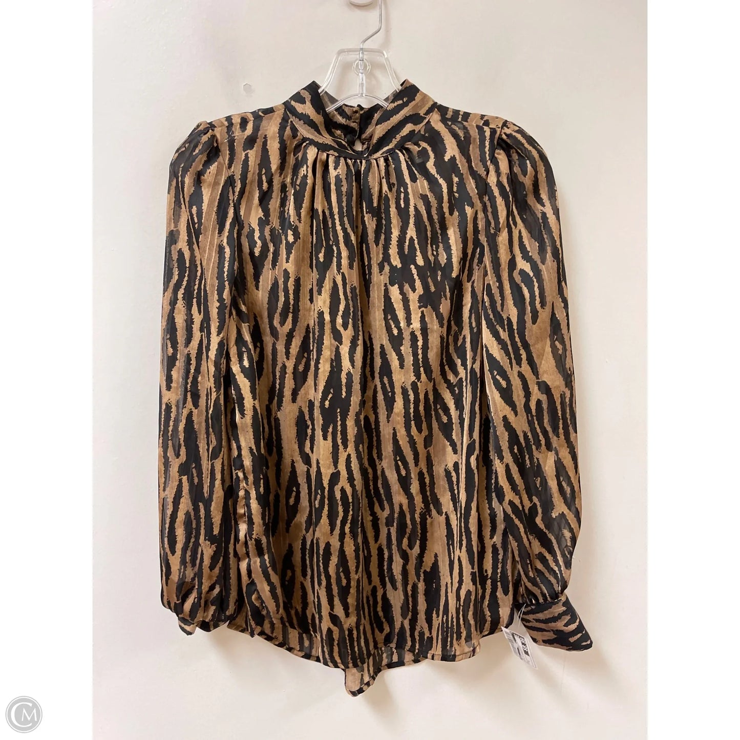 Top Long Sleeve By H&m In Black & Brown, Size: S