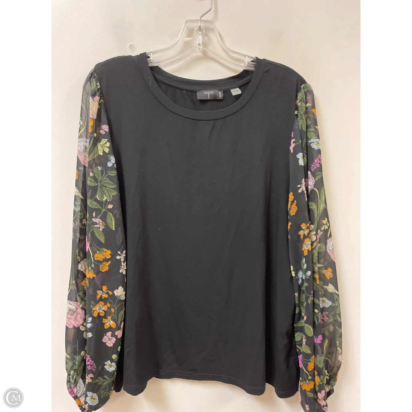 Top Long Sleeve By T Tahari In Black, Size: 1x