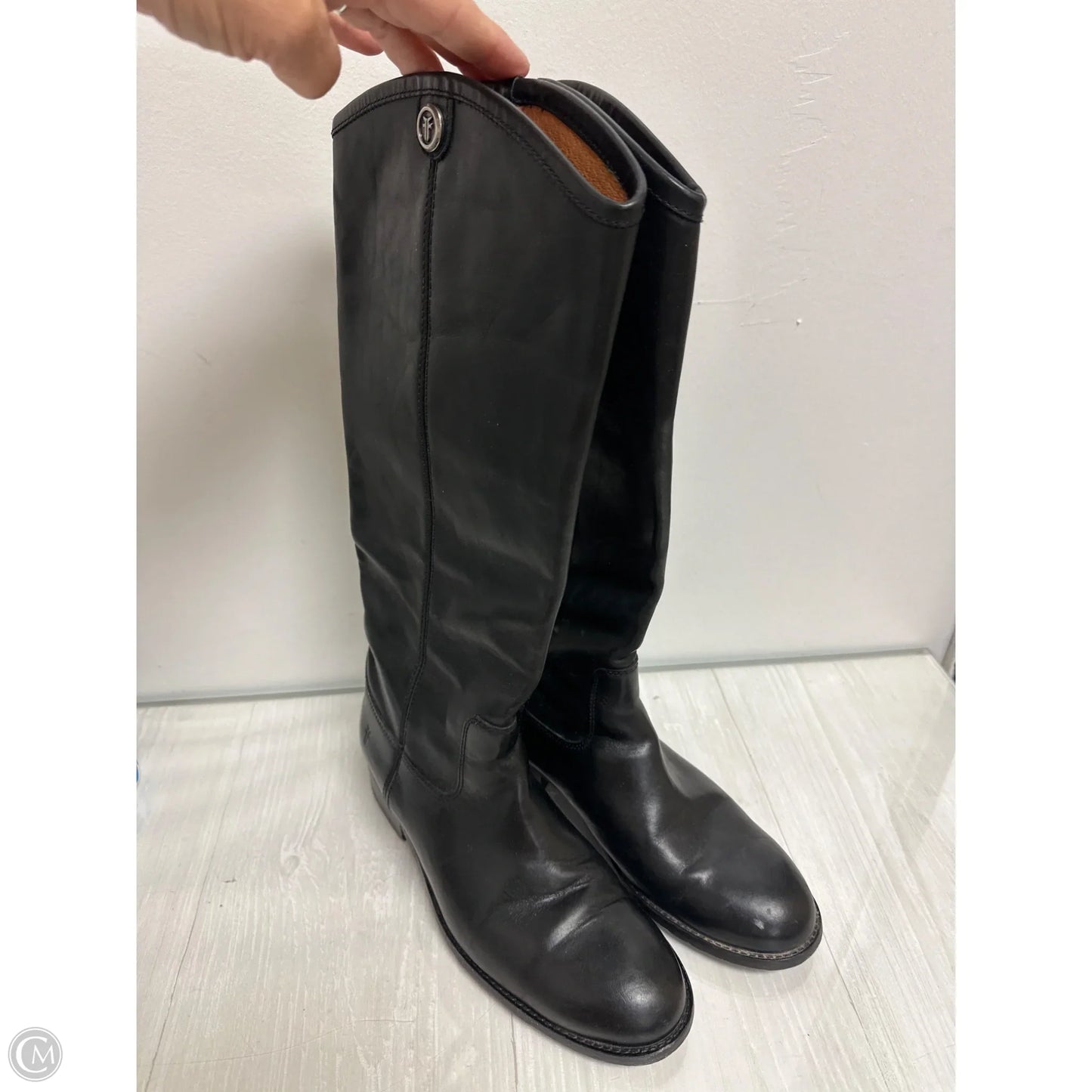 Boots Designer By Frye In Black, Size: 6