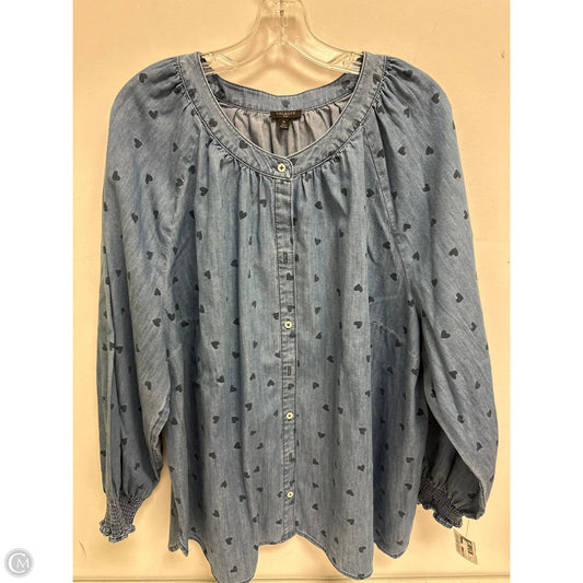 Blouse Long Sleeve By Talbots In Blue, Size: 3x