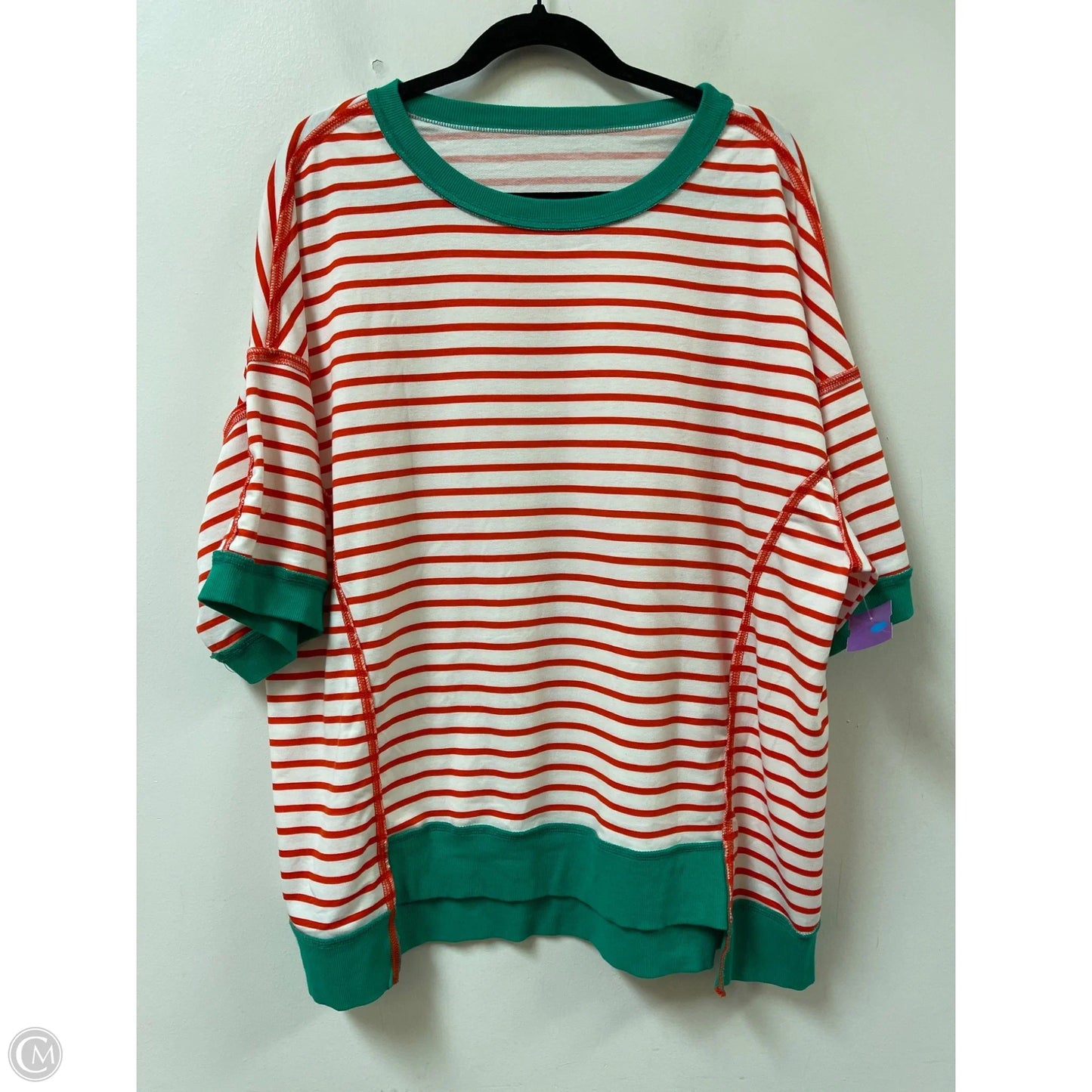 Top Short Sleeve By Clothes Mentor In Red & White, Size: L