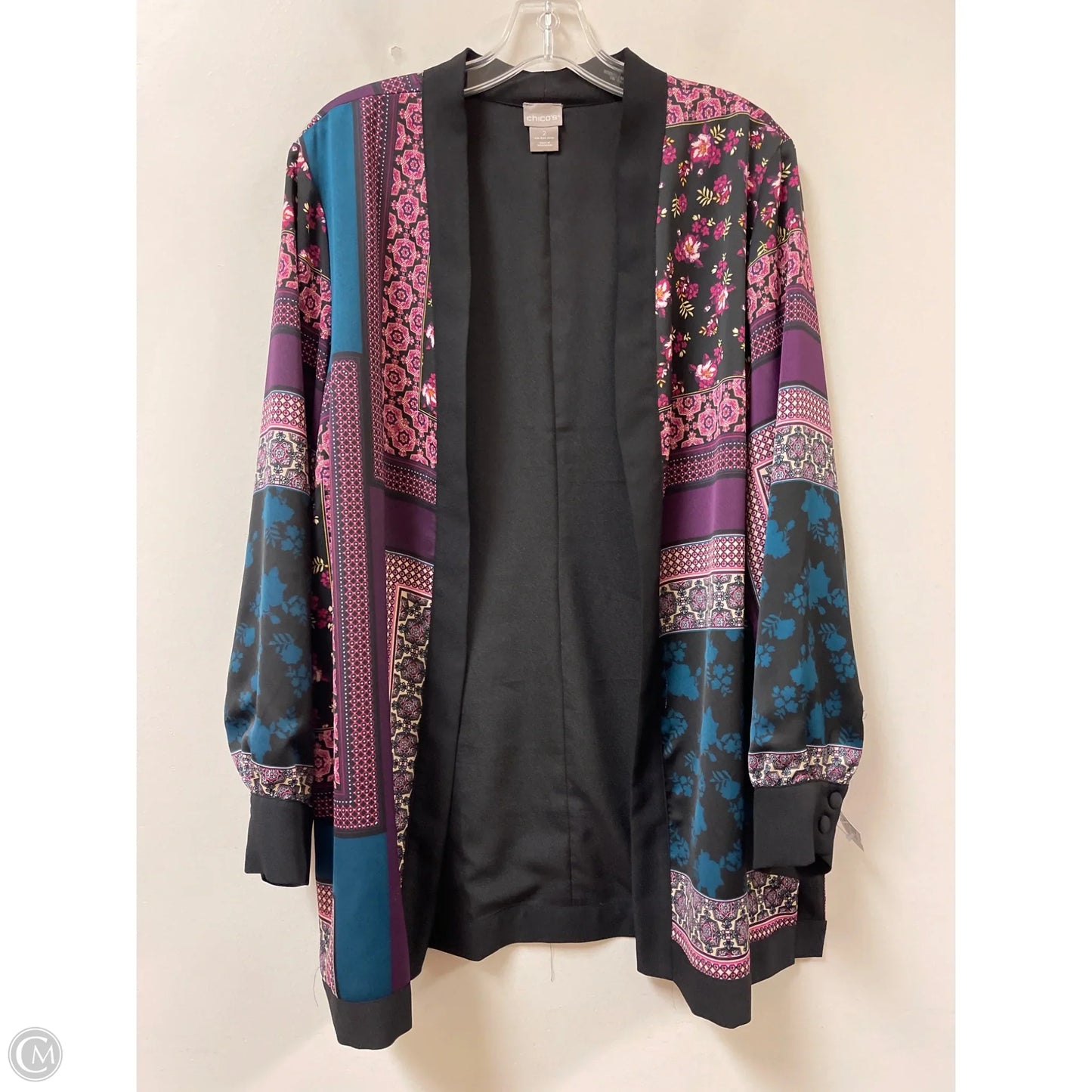 Kimono By Chicos In Green & Purple, Size: L