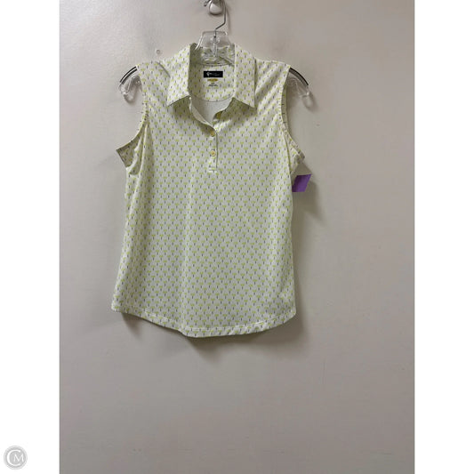 Athletic Top Short Sleeve By Greg Norman In Green & White, Size: S
