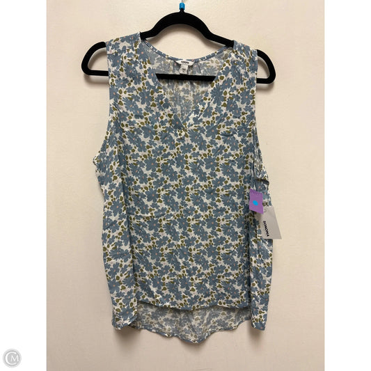 Top Sleeveless By Sonoma In Blue & White, Size: Xl