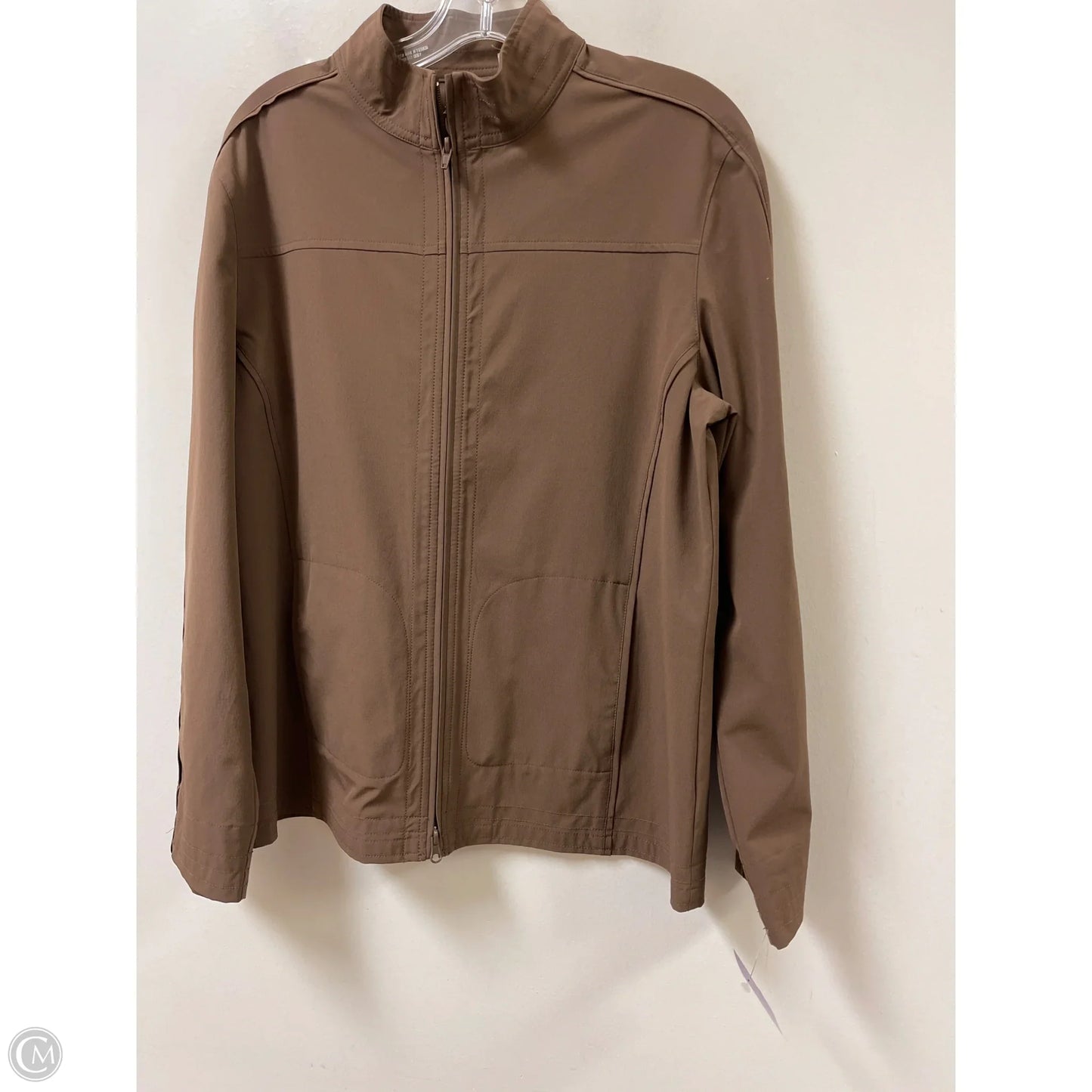 Athletic Jacket By Chicos In Brown, Size: L