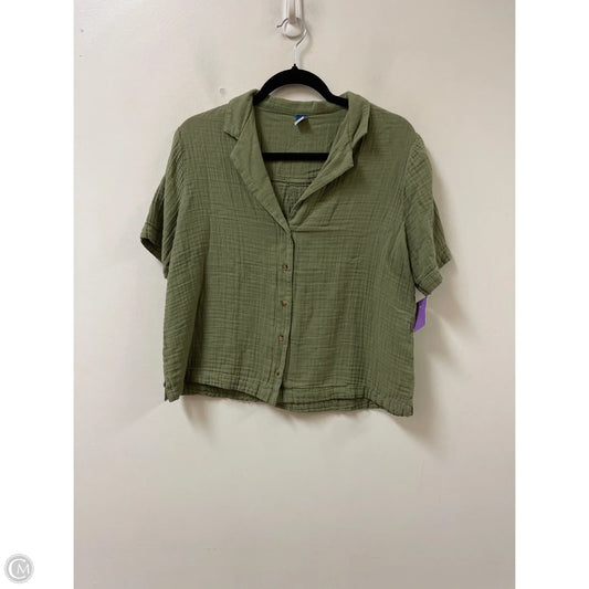 Blouse Short Sleeve By Old Navy In Green, Size: S