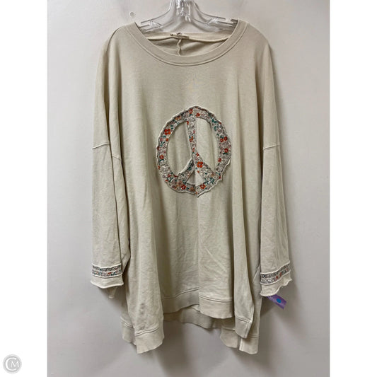 Top Short Sleeve By Easel In Cream, Size: 3x