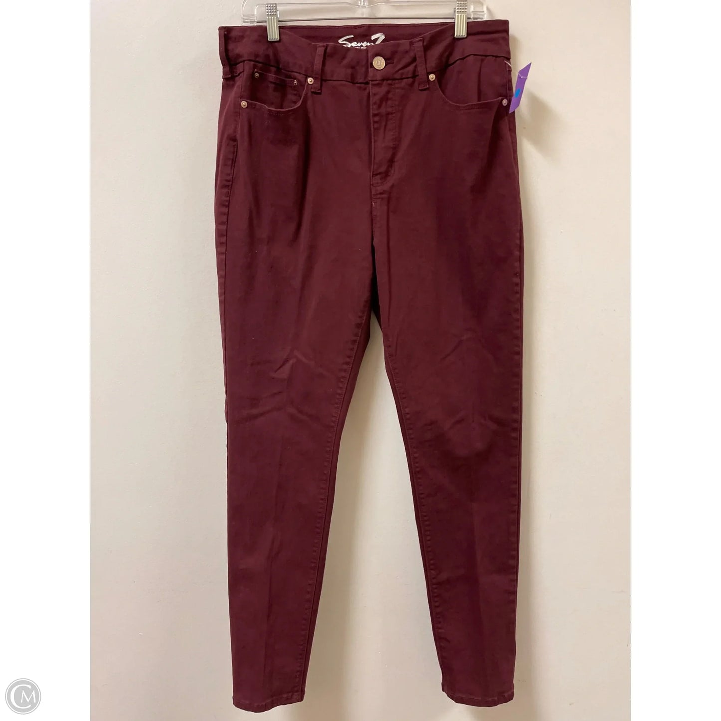 Jeans Skinny By Seven 7 In Red Denim, Size: 16
