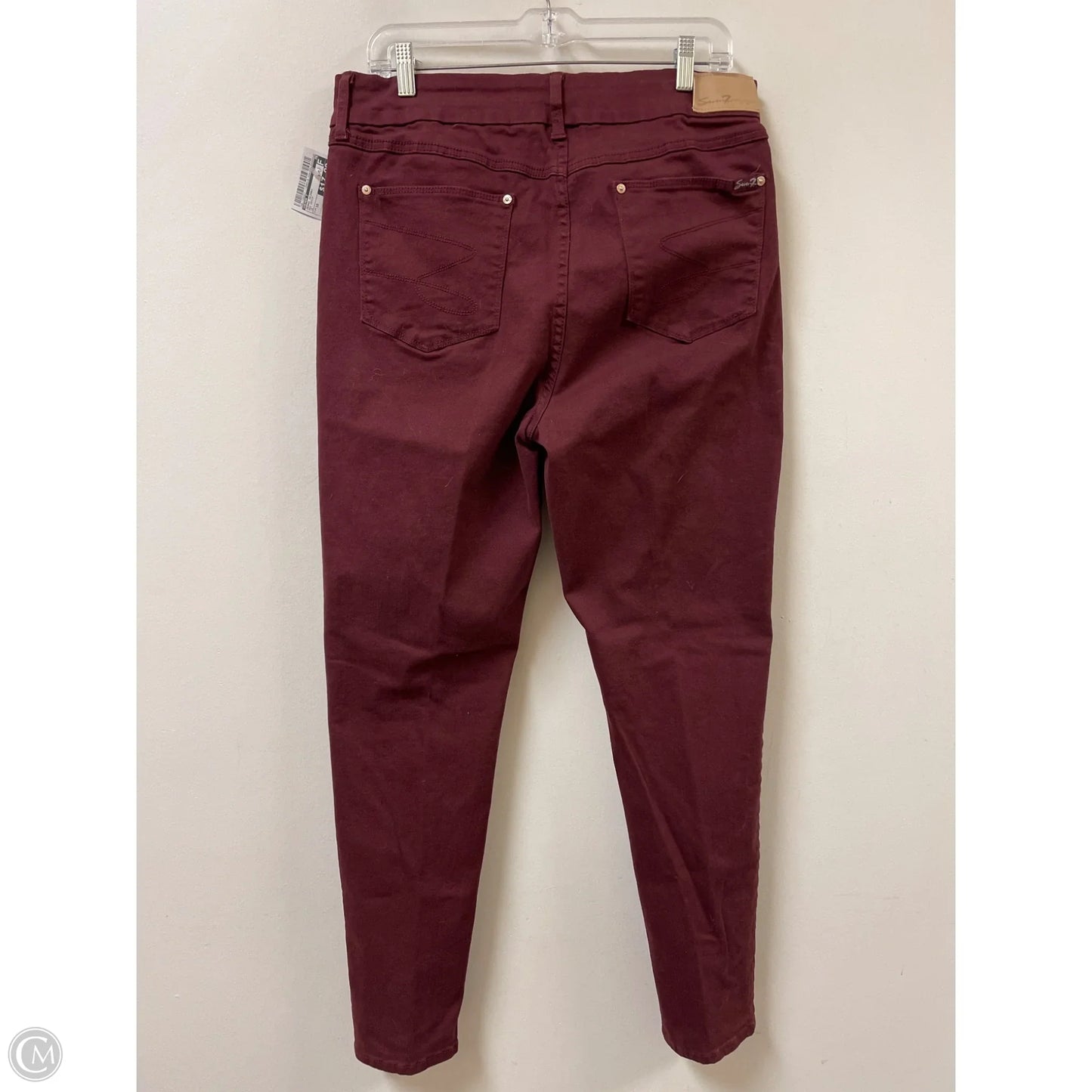 Jeans Skinny By Seven 7 In Red Denim, Size: 16