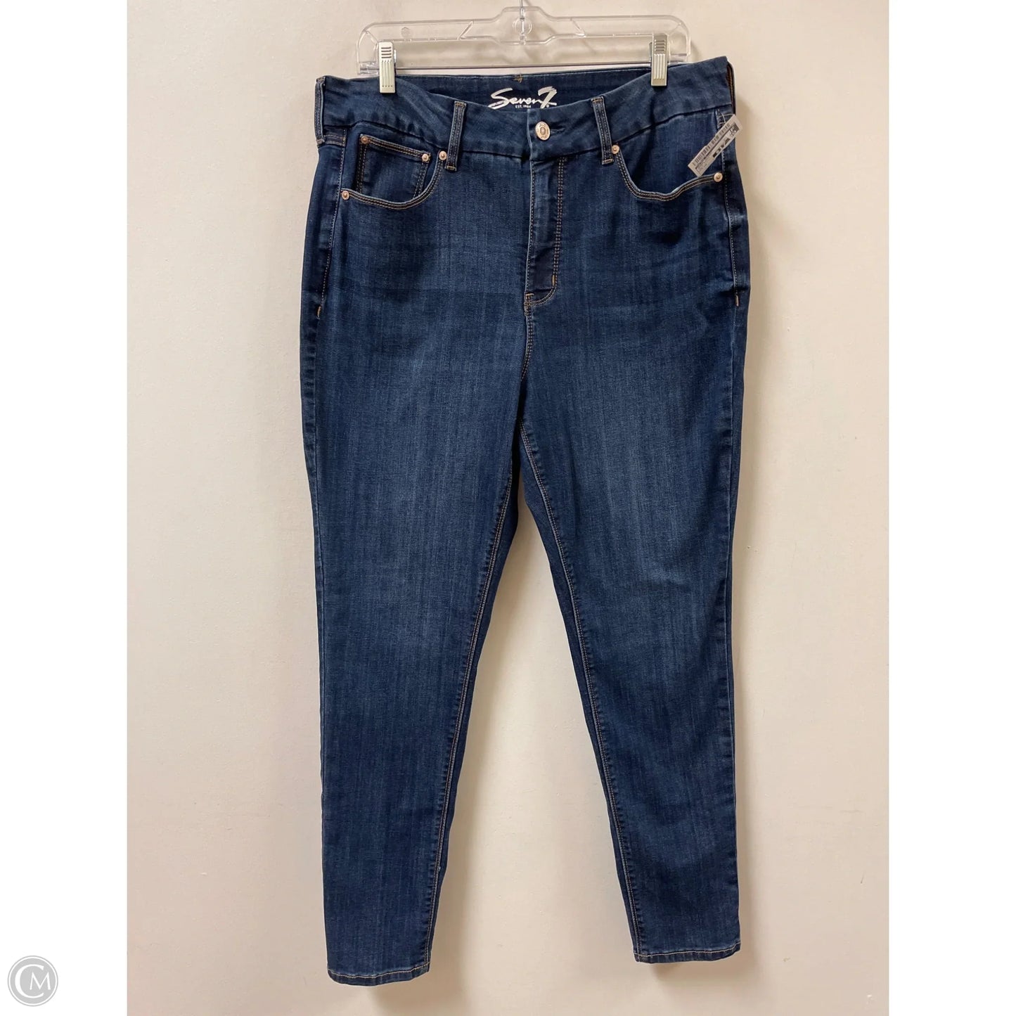 Jeans Skinny By Seven 7 In Blue Denim, Size: 16