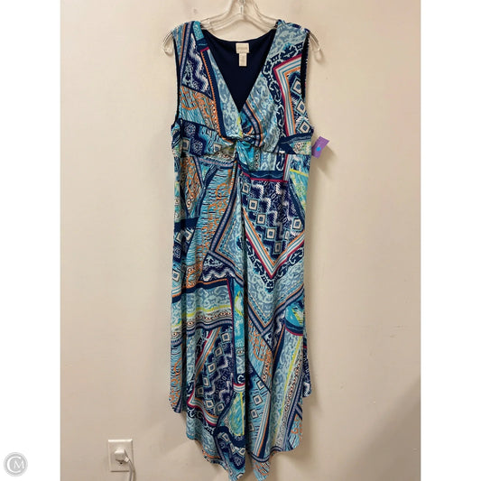 Dress Casual Maxi By Chicos In Blue, Size: Xl