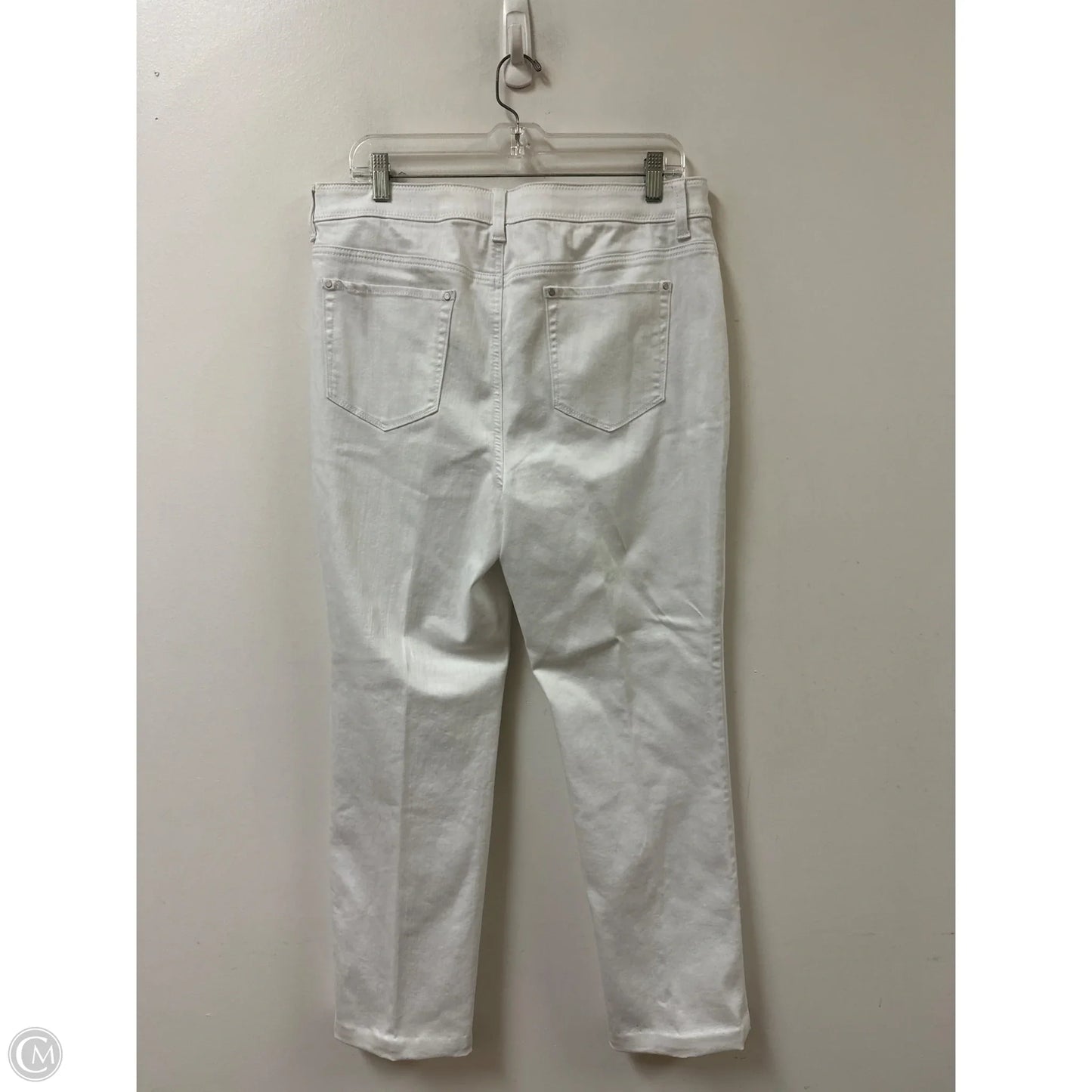 Jeans Straight By Chicos In White Denim, Size: 12