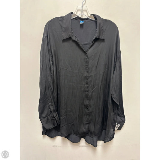 Blouse Long Sleeve By Old Navy In Black, Size: Xl