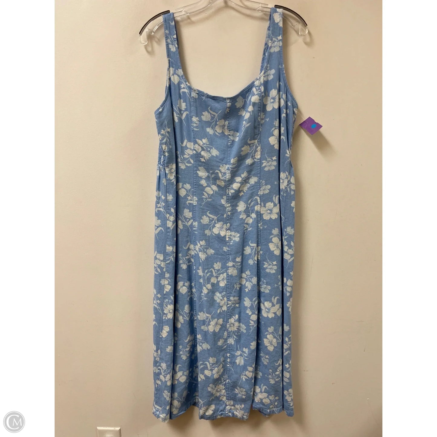Dress Casual Midi By Old Navy In Blue & White, Size: L