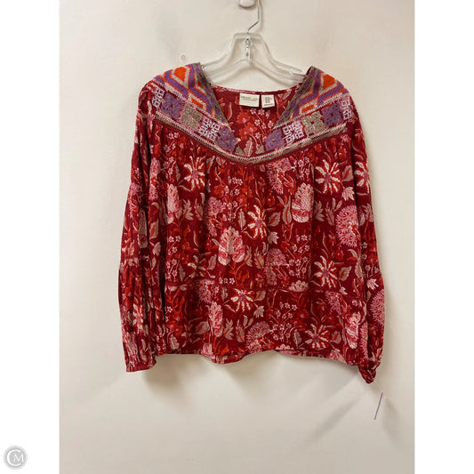 Top Long Sleeve By Rachel Zoe In Red, Size: Xs
