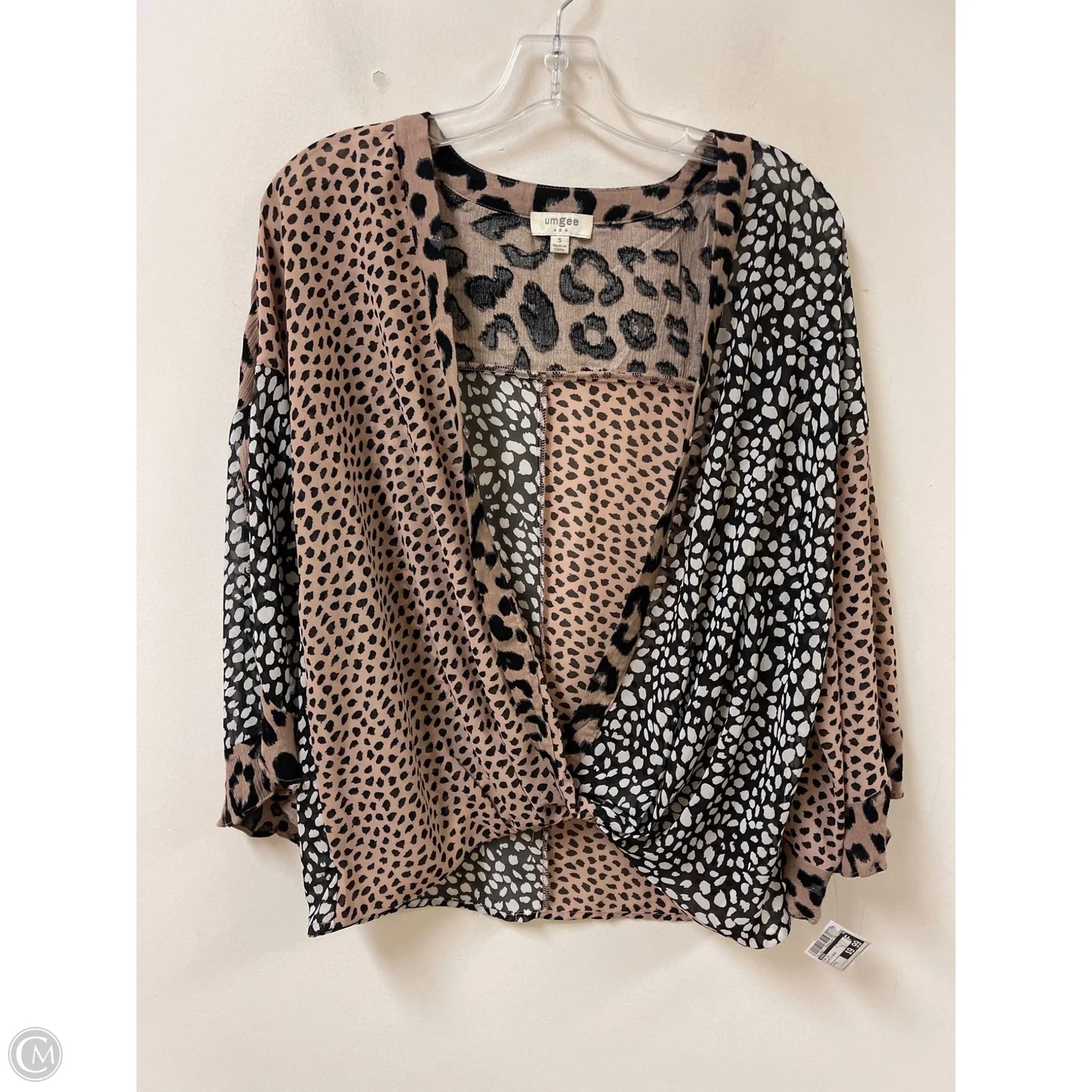 Top Long Sleeve By Umgee In Black & Brown, Size: S