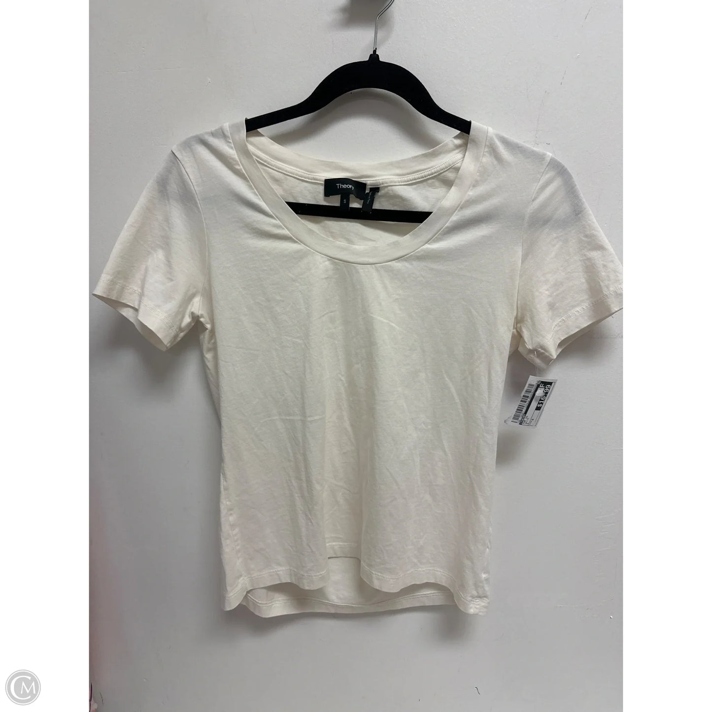 Top Short Sleeve By Theory In White, Size: S