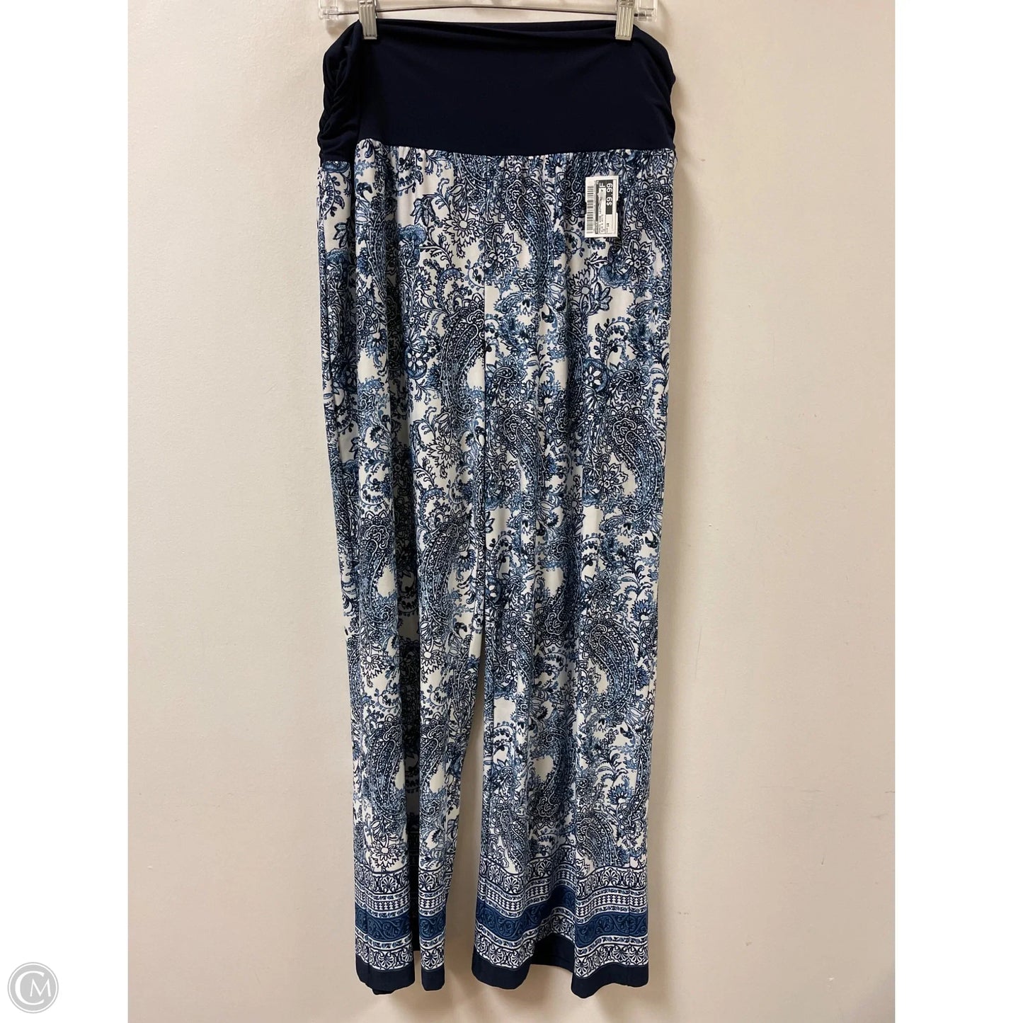 Pants Wide Leg By Avenue In Blue & White, Size: 18