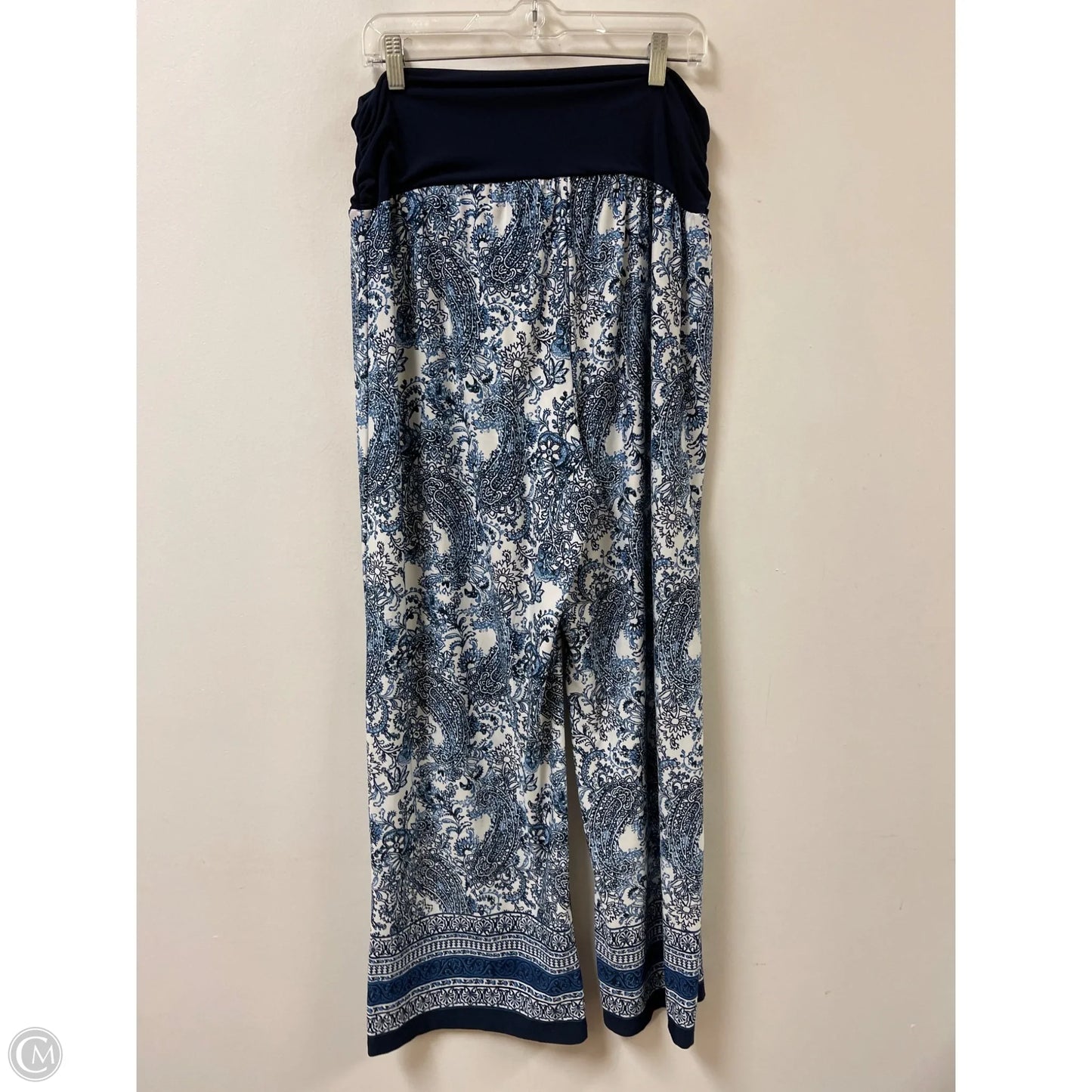 Pants Wide Leg By Avenue In Blue & White, Size: 18
