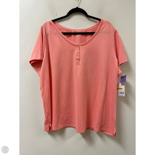 Top Short Sleeve By Croft And Barrow In Pink, Size: 2x
