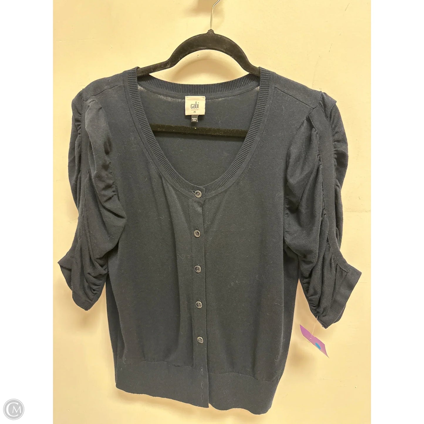 Sweater Short Sleeve By Cabi In Navy, Size: M