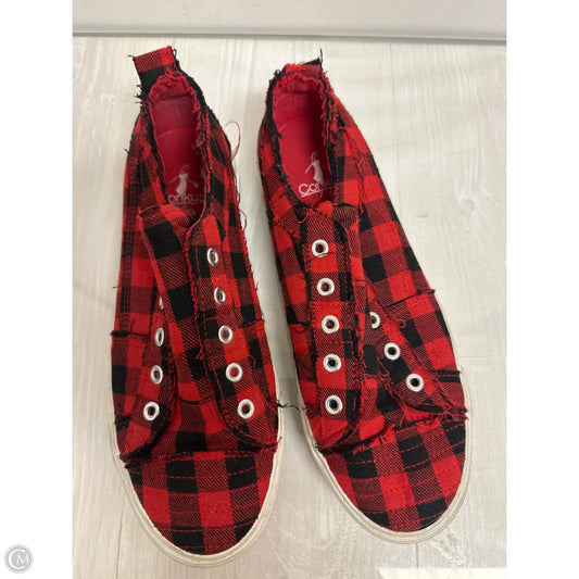 Shoes Flats By Corkys In Black & Red, Size: 9