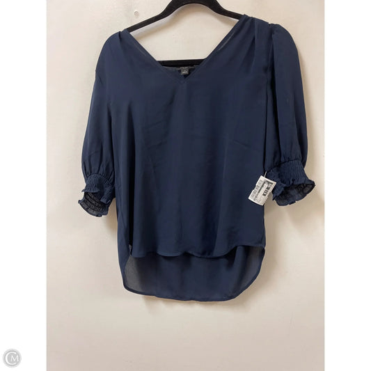 Top Short Sleeve By Ann Taylor In Navy, Size: S