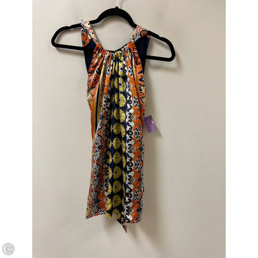 Top Sleeveless By August Silk In Blue & Orange, Size: Xl