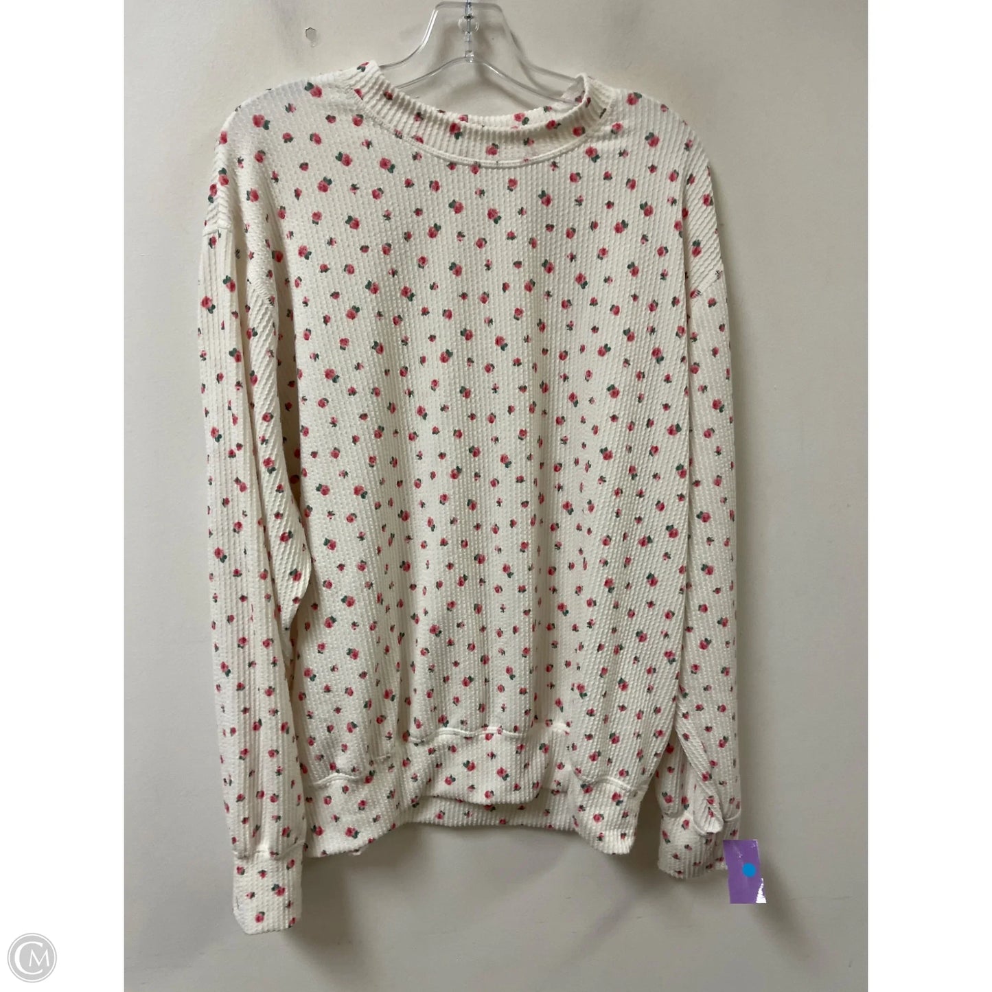 Top Long Sleeve By Peach Love Cream California In Floral Print, Size: S