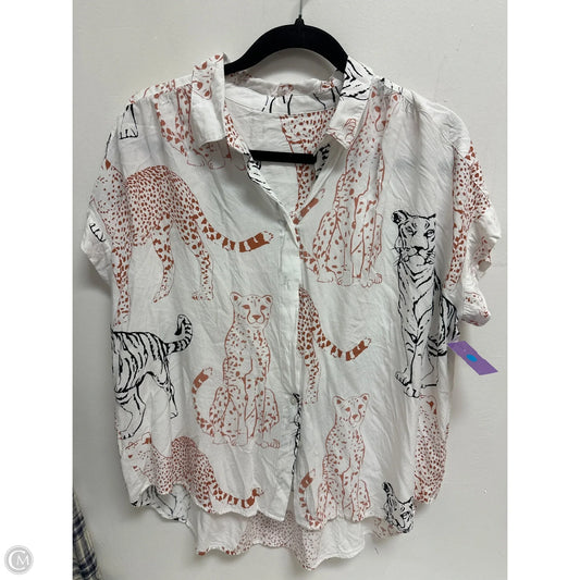 Blouse Short Sleeve By Clothes Mentor In Black & Brown, Size: S