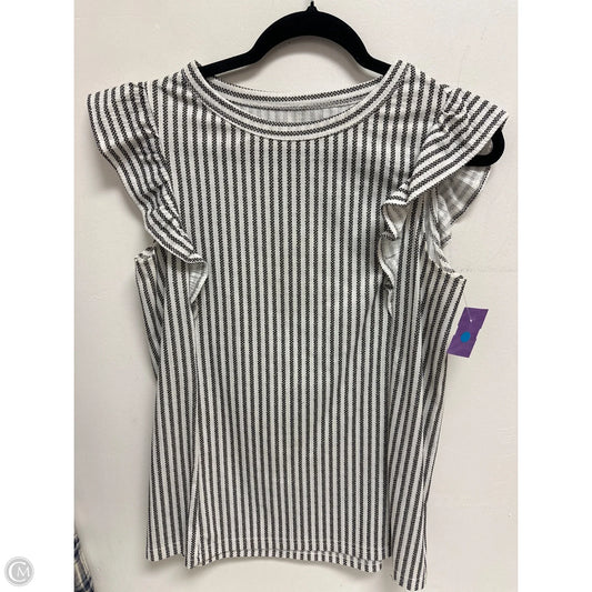 Top Short Sleeve By Clothes Mentor In Grey & White, Size: S