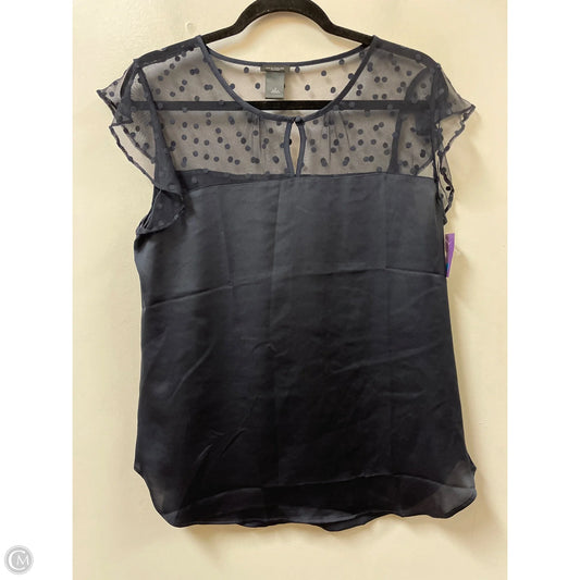 Blouse Short Sleeve By Ann Taylor In Blue & Pink, Size: M