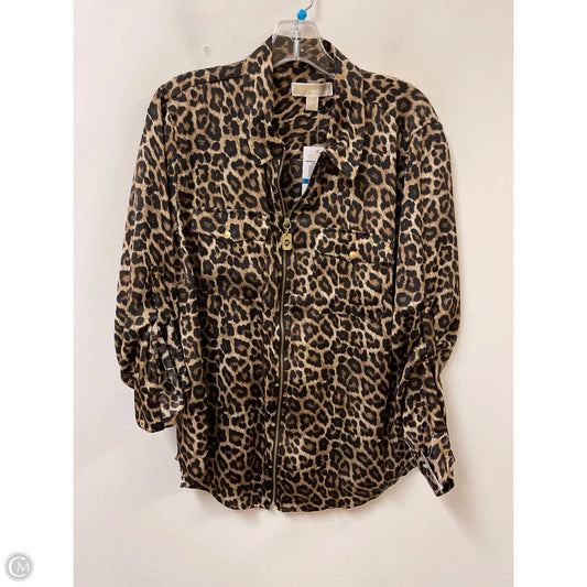 Blouse Long Sleeve By Michael By Michael Kors In Animal Print, Size: Xl