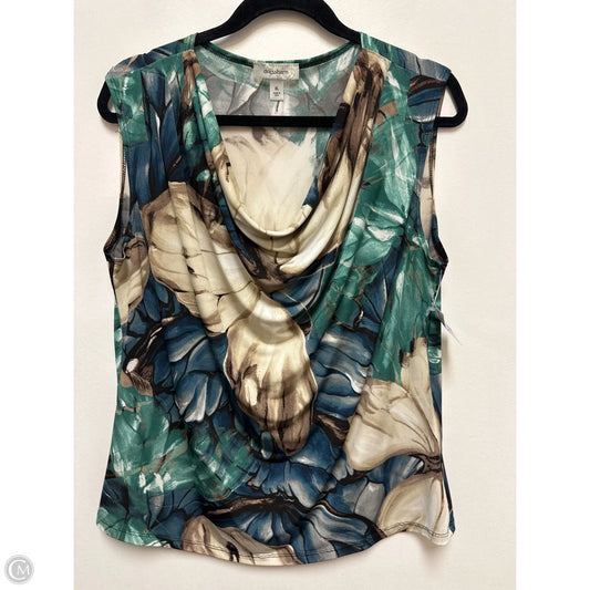 Top Sleeveless By Dressbarn In Blue & Cream, Size: Xl