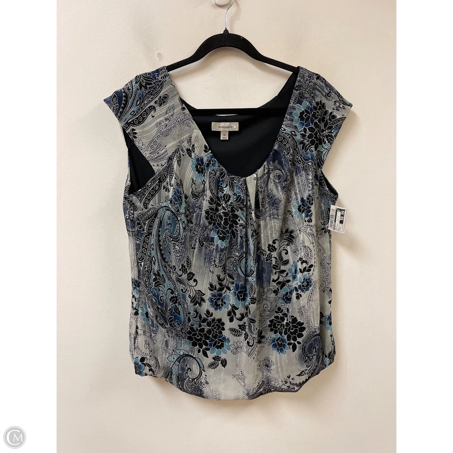 Top Short Sleeve By Dressbarn In Blue & Grey, Size: Xl