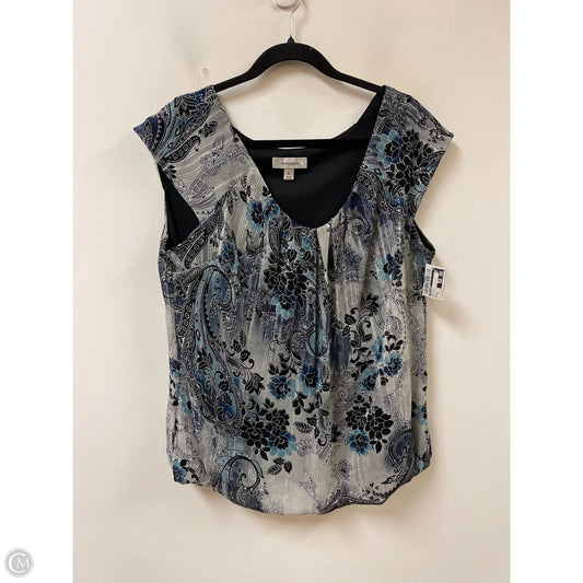 Top Short Sleeve By Dressbarn In Blue & Grey, Size: Xl