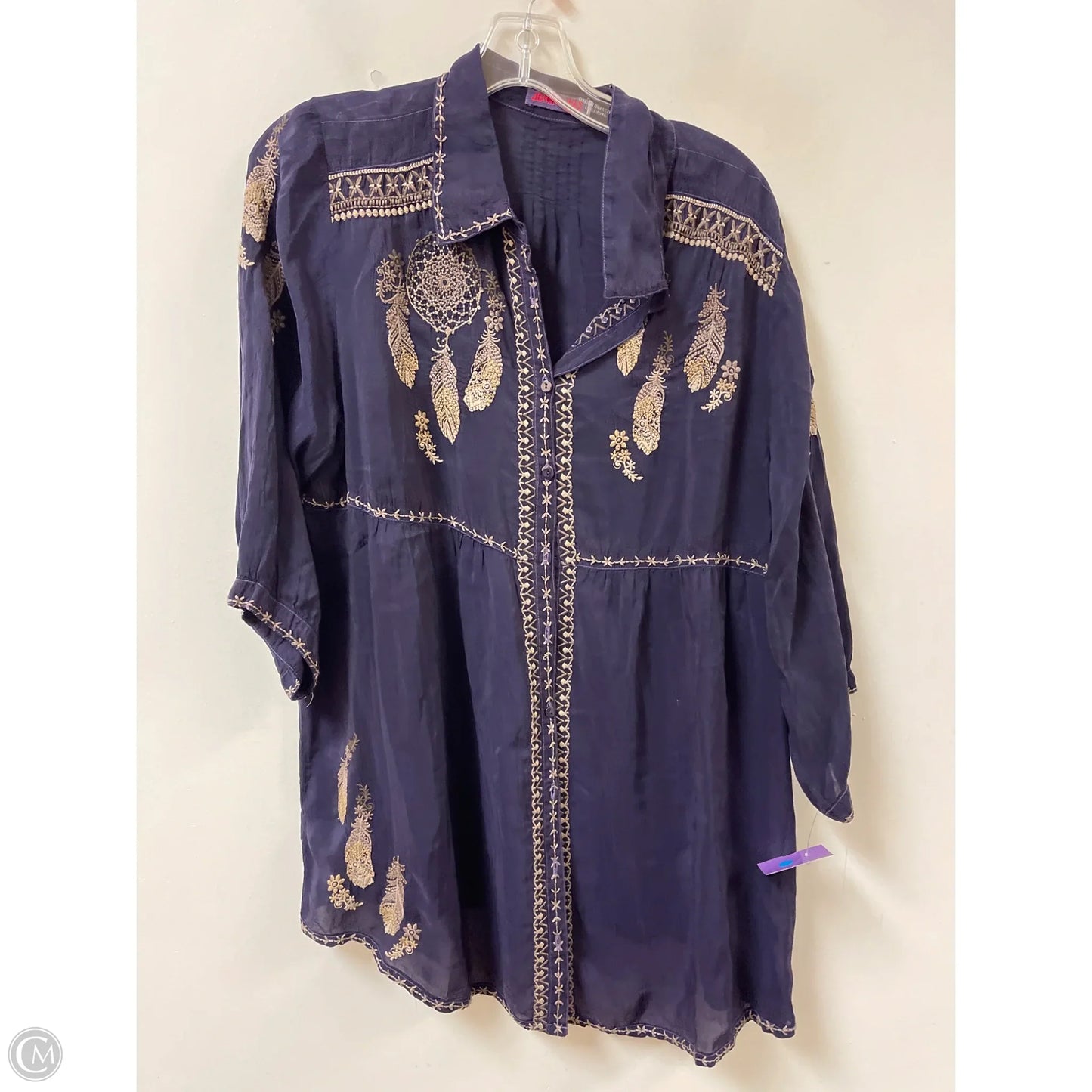 Blouse Designer By Johnny Was In Purple, Size: L