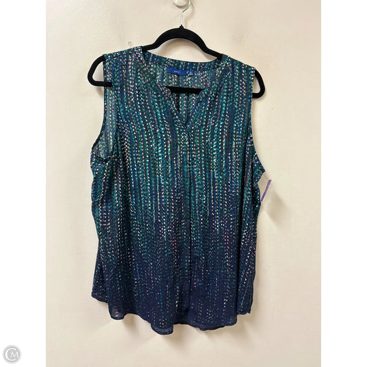 Top Sleeveless By Apt 9 In Blue & Green, Size: Xl