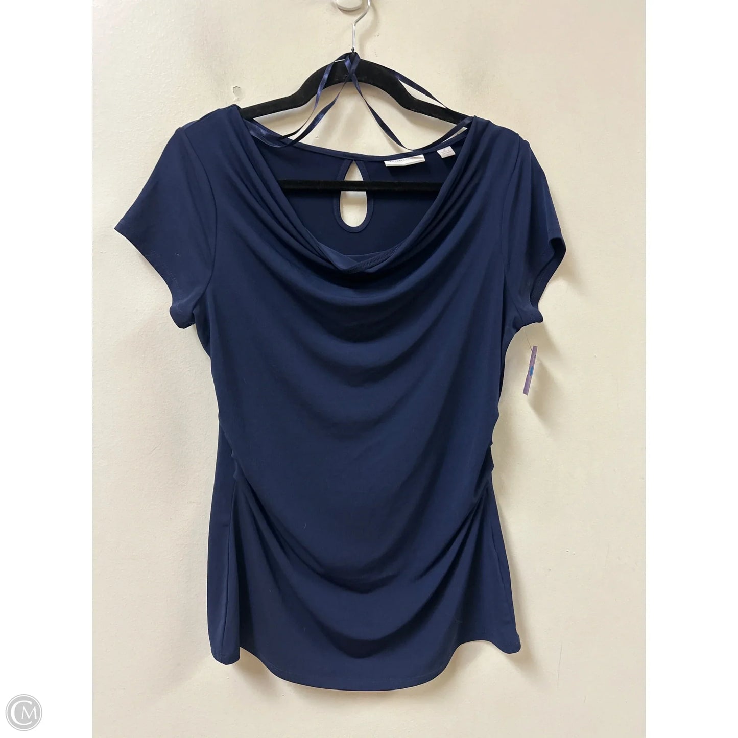 Top Short Sleeve By New York And Co In Navy, Size: M