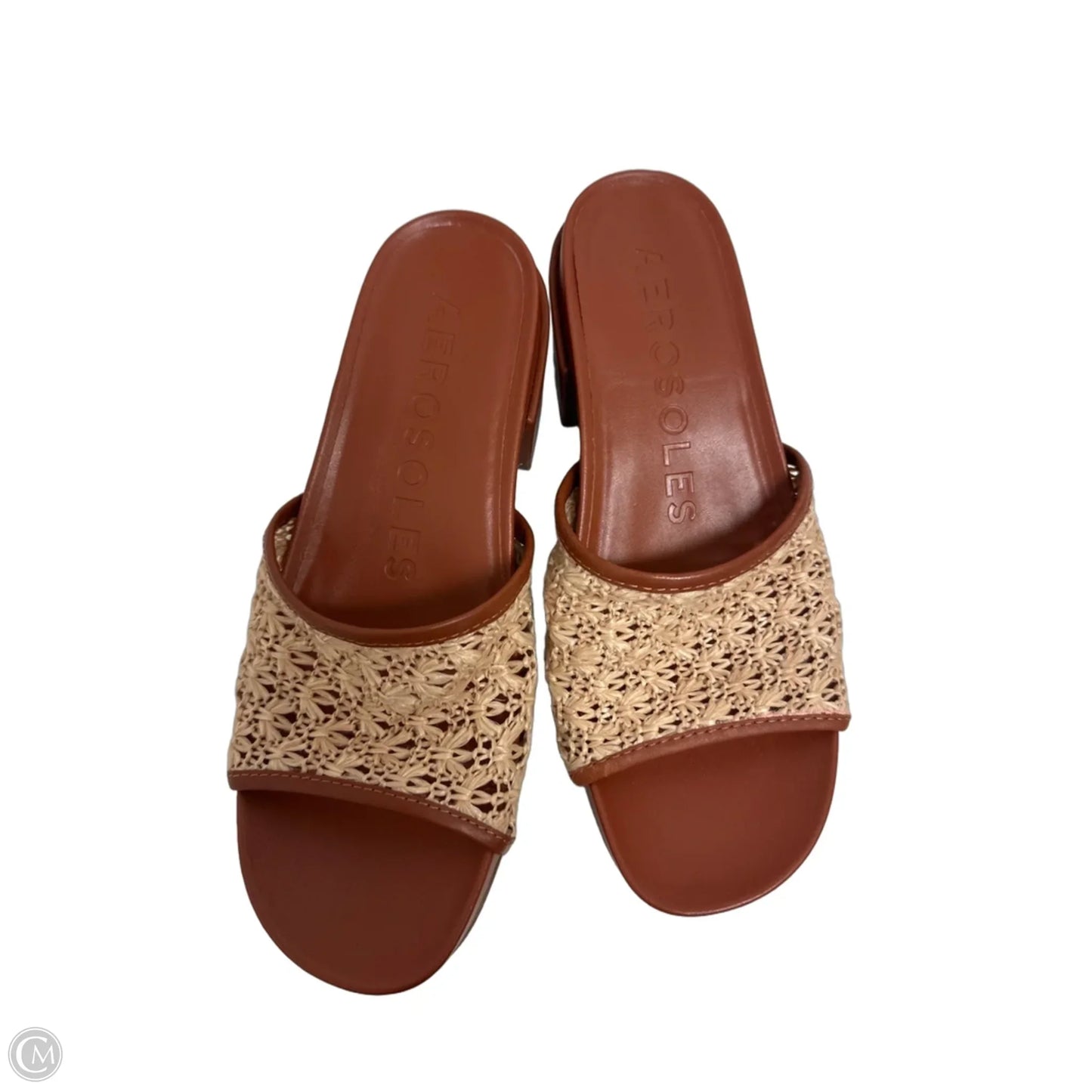 Sandals Heels Block By Aerosoles In Brown, Size: 8