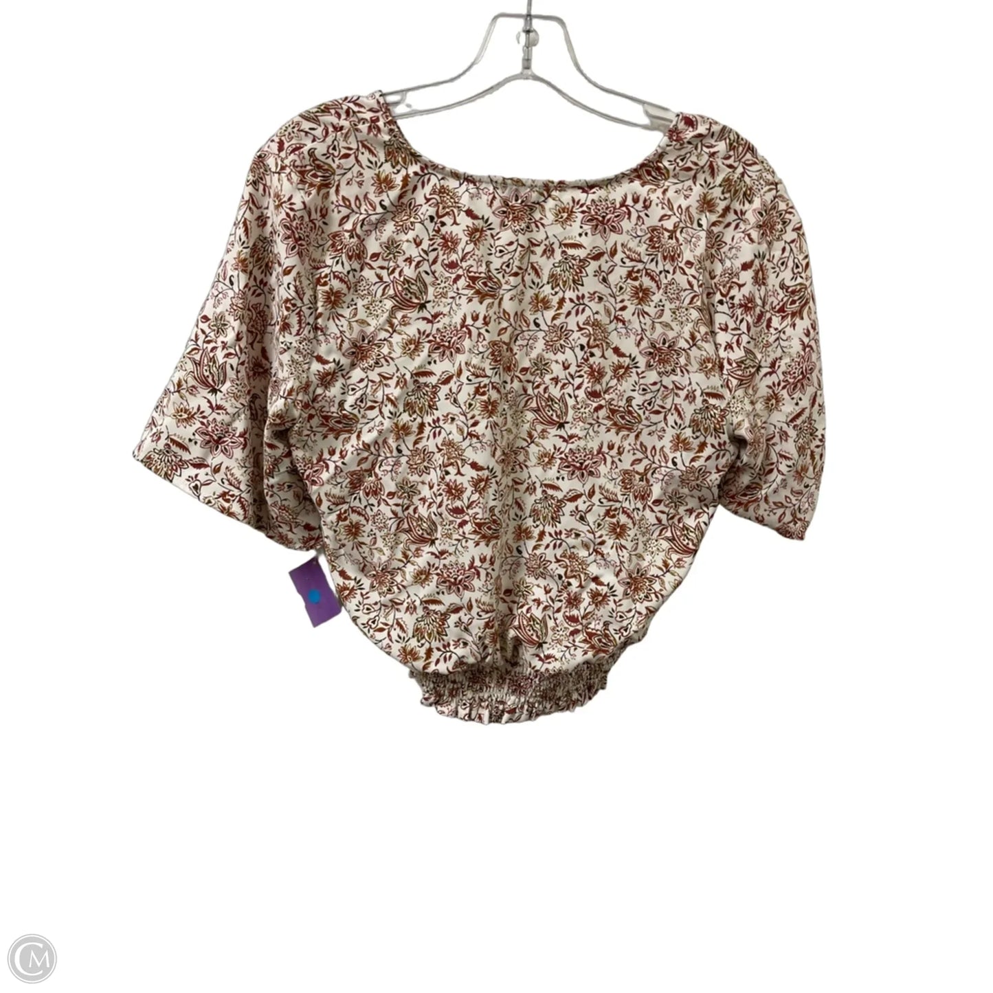 Top Short Sleeve By Ann Taylor In Floral Print, Size: S