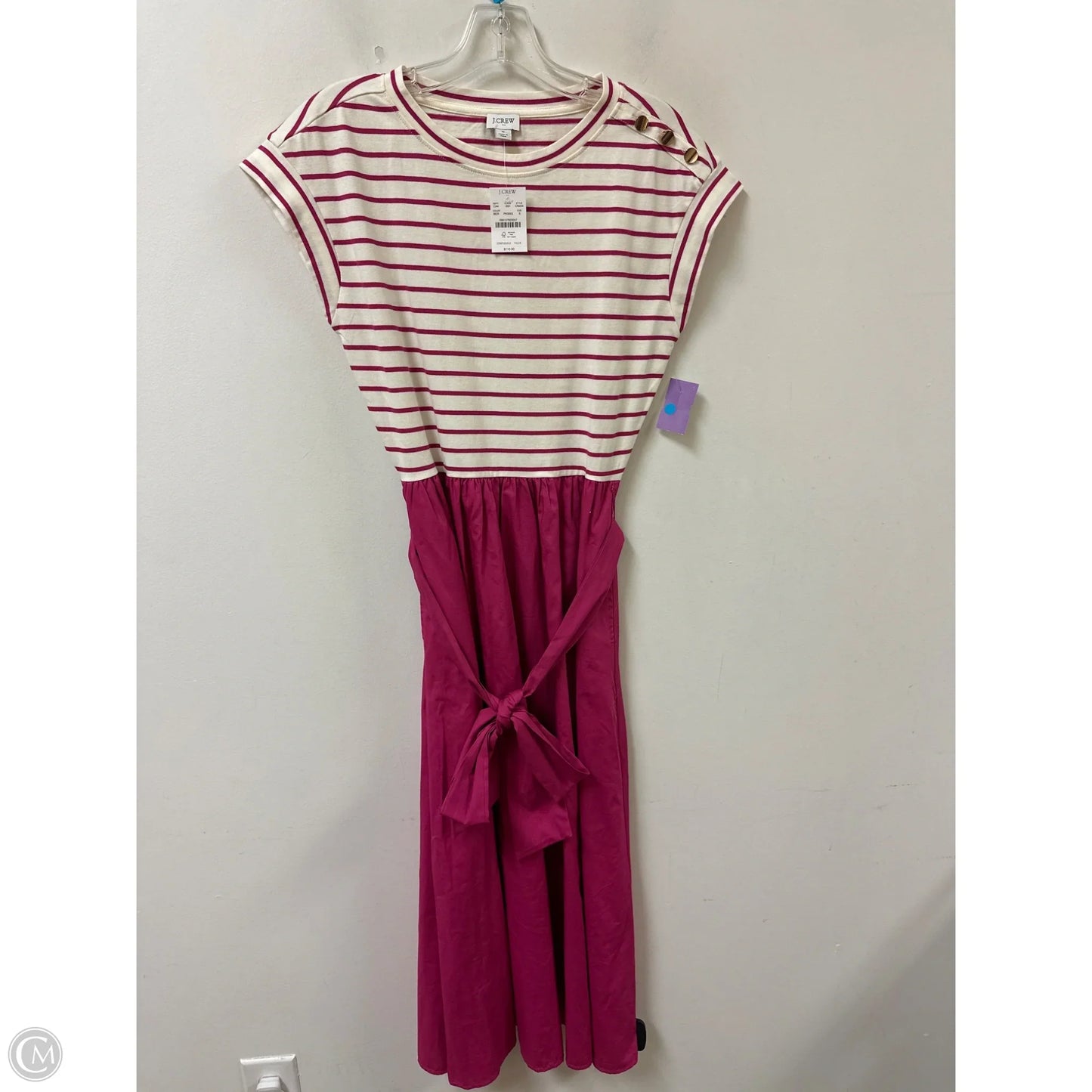 Dress Casual Maxi By J. Crew In Pink & White, Size: S