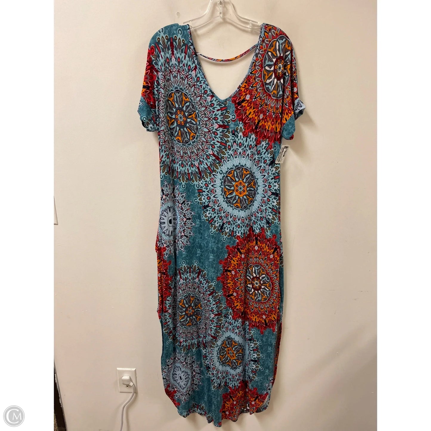 Dress Casual Maxi By Clothes Mentor In Blue & Red, Size: Xl