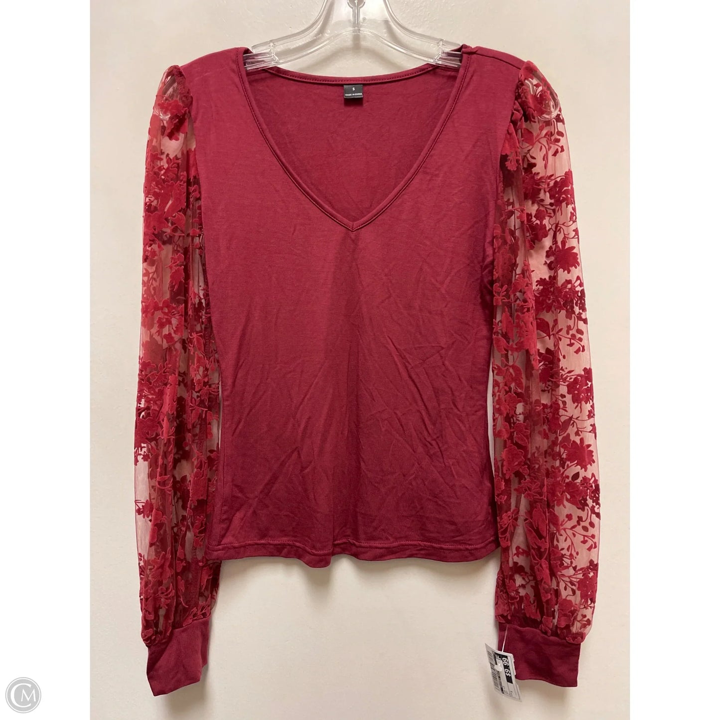 Top Long Sleeve By Clothes Mentor In Red, Size: S