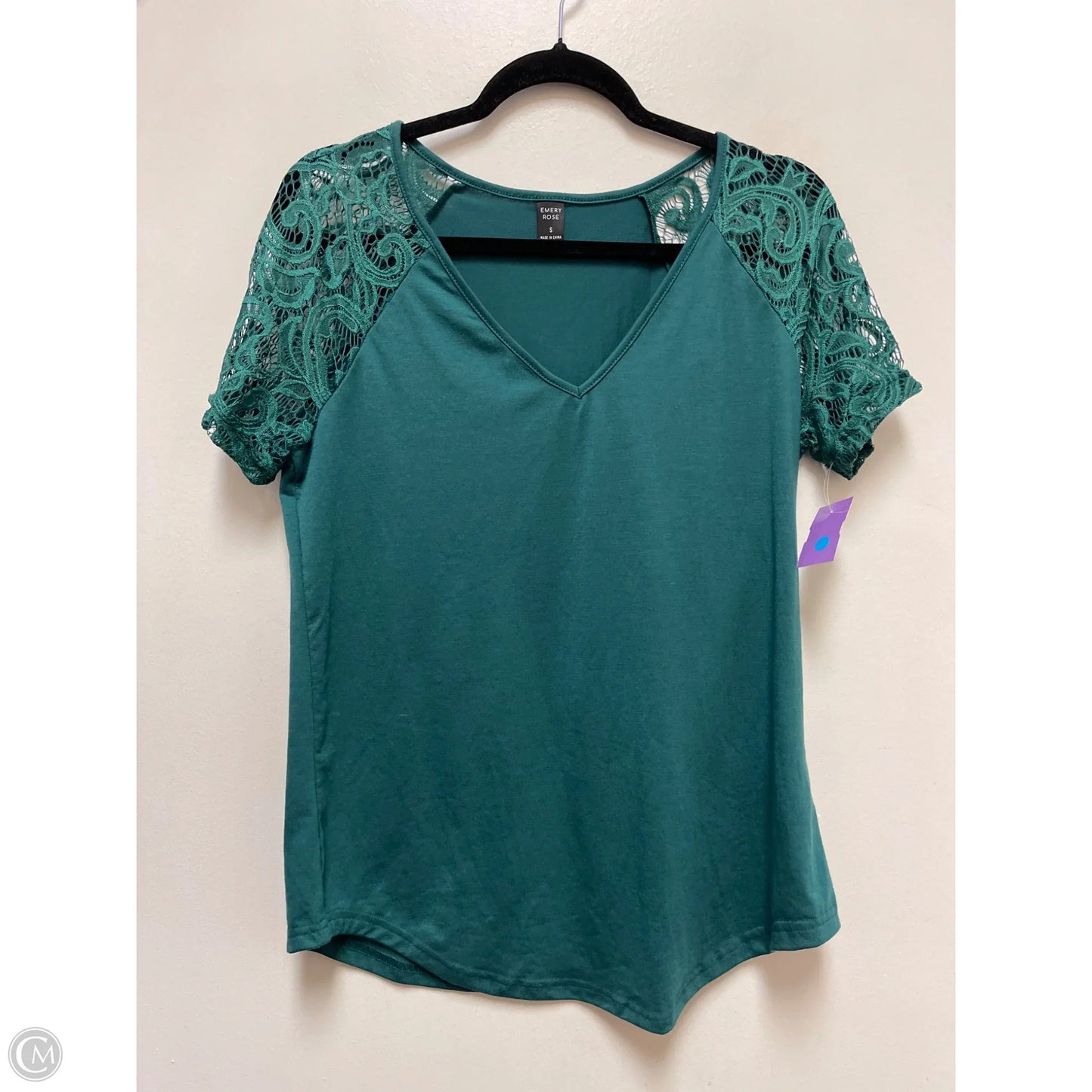 Top Short Sleeve By Emery Rose In Green, Size: S